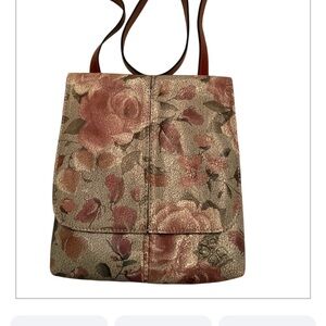 Patricia Nash leather Granada crackled Rose garden crossbody